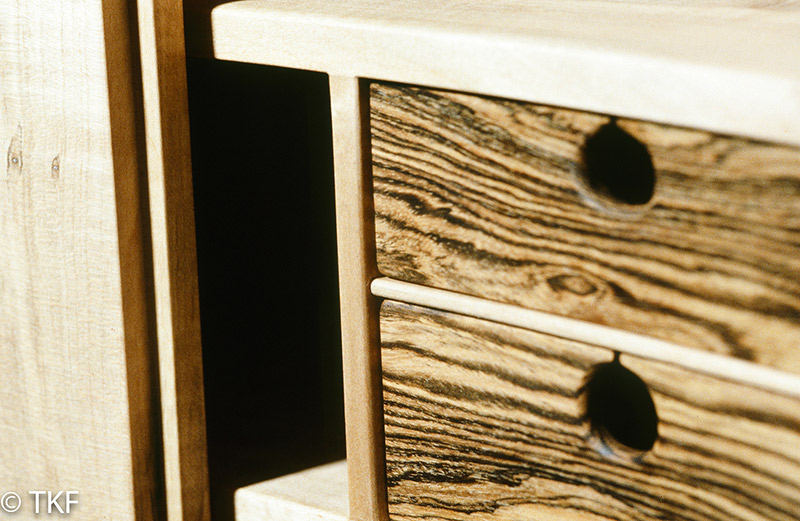 Concave Figured Maple Wall Cabinet